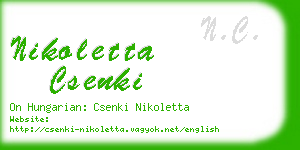 nikoletta csenki business card